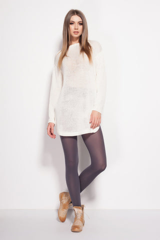 Kim Long Sleeve Linen White Oversized Tunic