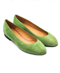 Low Heel Suede Ballerina Flats