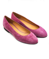 Low Heel Suede Ballerina Flats